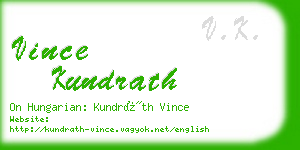 vince kundrath business card